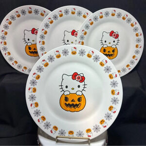 Sanrio Hello Kitty Halloween Pumpkin Spiderweb Bloody Eyeball Bow Dinner Plates